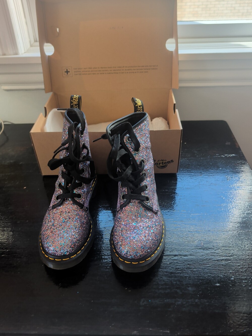 ✨ Dr. Martens 1460 Farrah Glitter Boots | Women's US 7 | Sparkle Festival Party